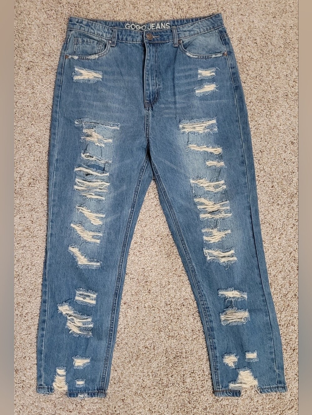 Gogo Jeans High Rise Women's Distressed Blue Denim Jeans